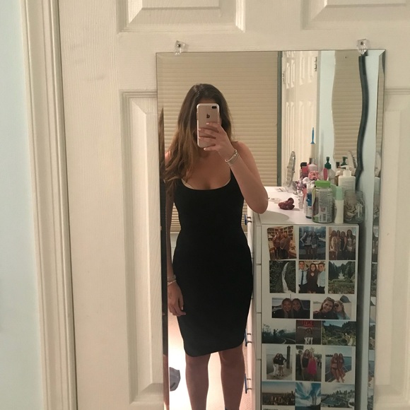 black bodycon dress zara